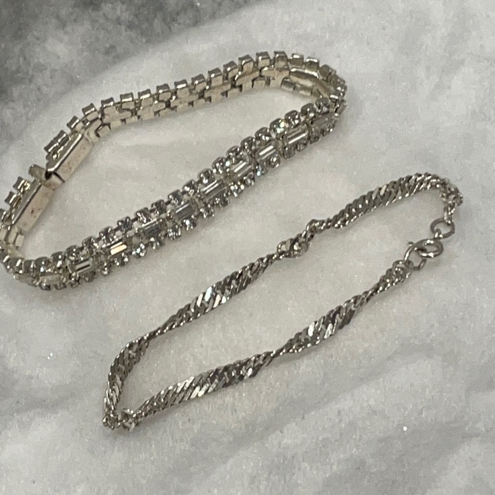 Vintage Crystal and silver bracelet